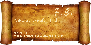 Pakoss Cecílián névjegykártya